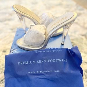 Pleasers Shoes Flair 401 Clear Platform Heels